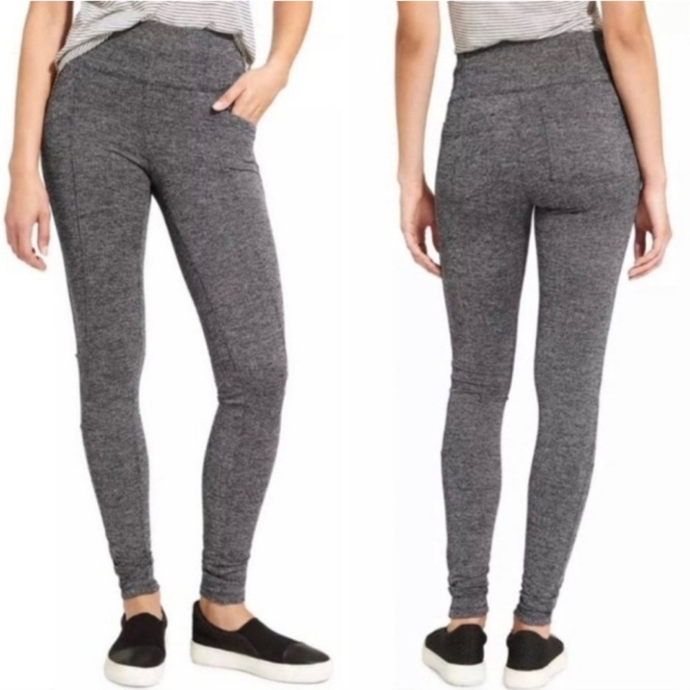 Athleta Metro High Rise Leggings Small Pockets Grey